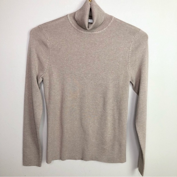 Chico’s Taupe Rayon Turtleneck Sweater S - Picture 1 of 9